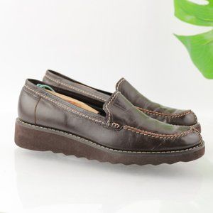 Franco Sarto Women's Nordy Loafer Slip On Shoe Size 9 Brown Leather Flats